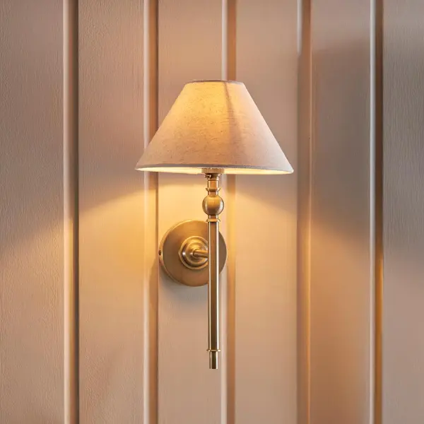 Lille Antique Brass Wall Light C/W Shade