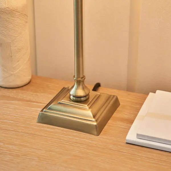 Lille Antique Brass Table Lamp C/W Shade