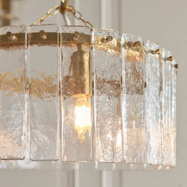 Karine 3 Light Pendant with Textured Glass