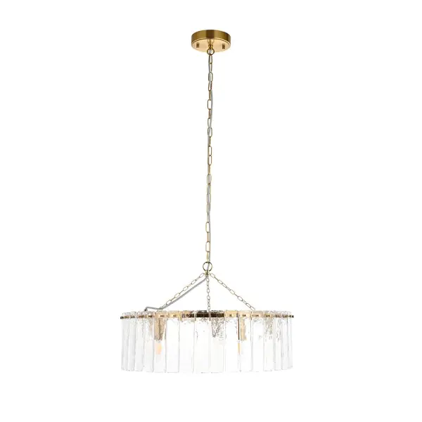 Karine 5 Light Pendant with Textured Glass