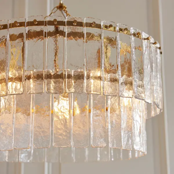 Karine Tiered 5 Light Pendant with Textured Glass