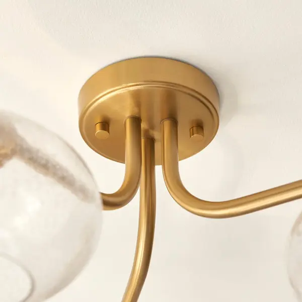 Jacob 3 Light Semi Flush Brass Fitting
