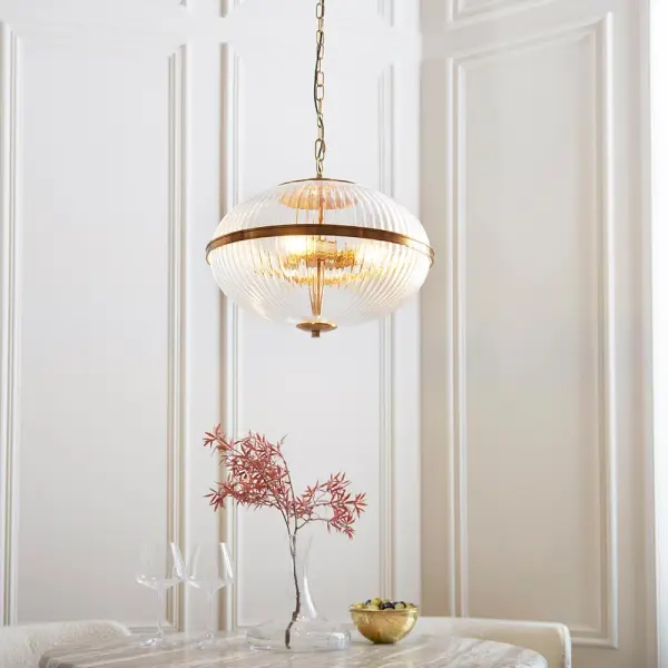 Somerset 3 Light Ceiling Pendant in Brass