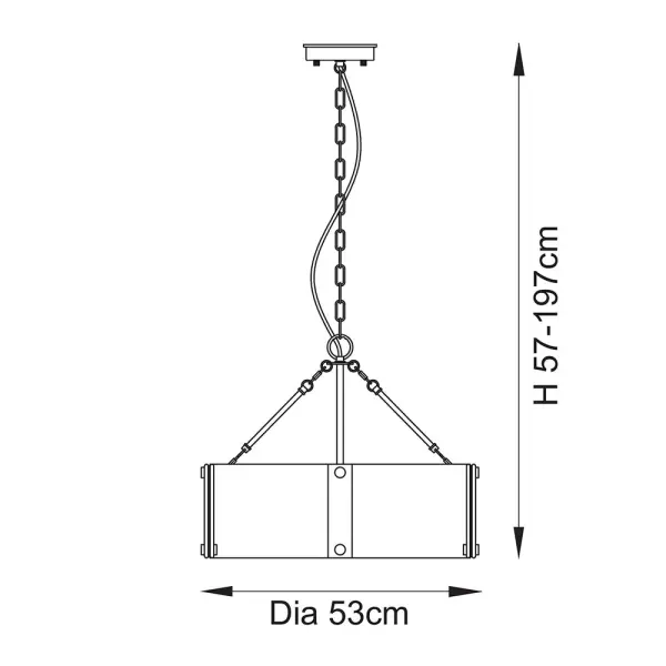 Keller 6 Light Ceiling Pendant with Cylindrical Textured Glass