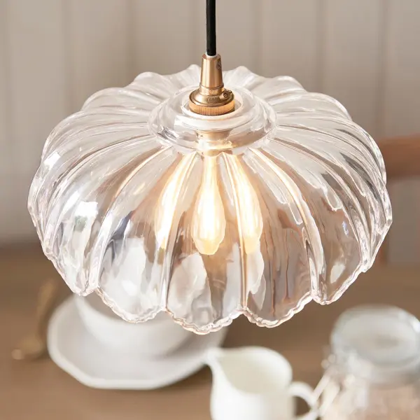 Camellia Easyfit Scalloped Glass Shade at 260mm