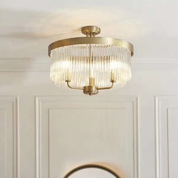 Clermont Antique Brass Semi Flush Fitting