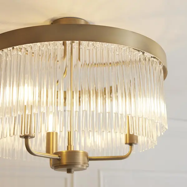 Clermont Antique Brass Semi Flush Fitting