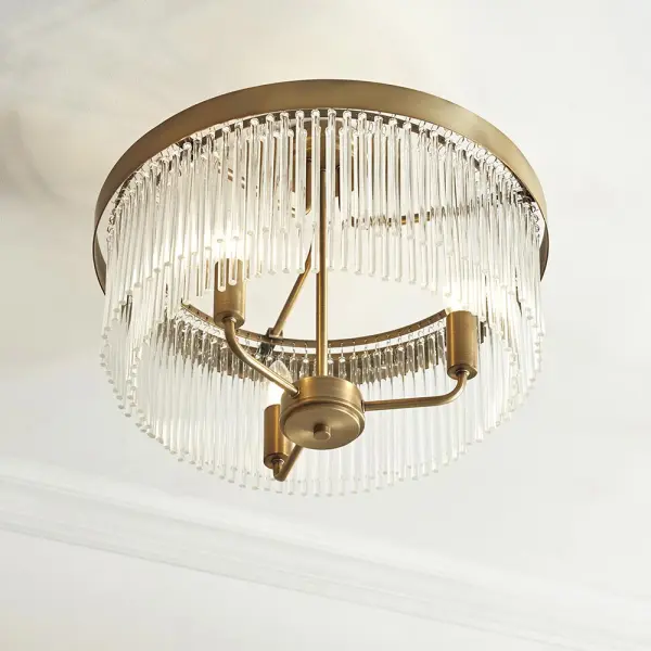 Clermont Antique Brass Semi Flush Fitting