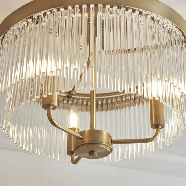 Clermont Antique Brass Semi Flush Fitting