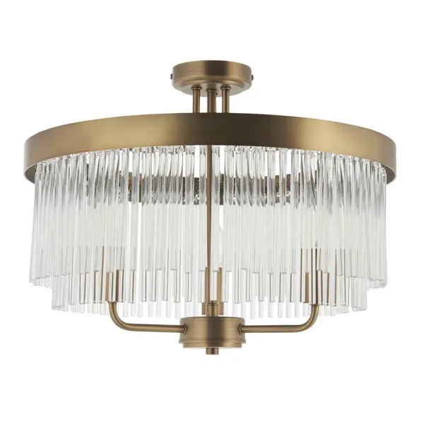Clermont Antique Brass Semi Flush Fitting
