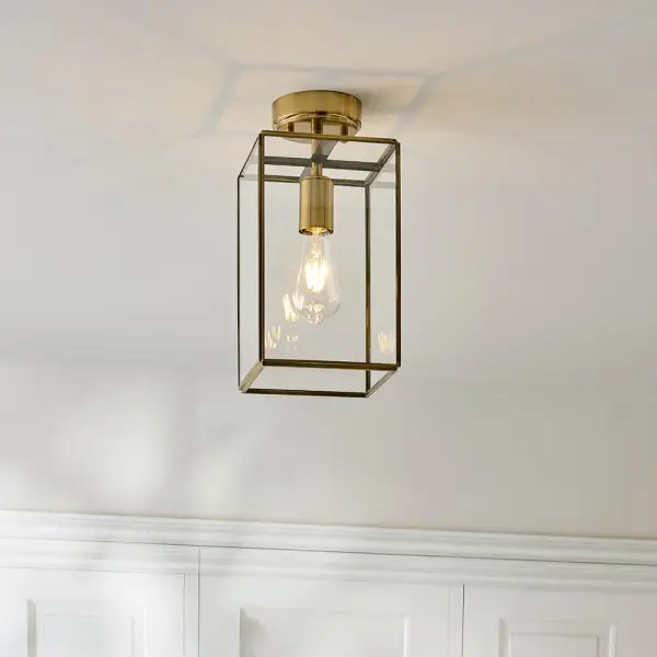 Hammond Brushed Brass & Glass Flush Fitting