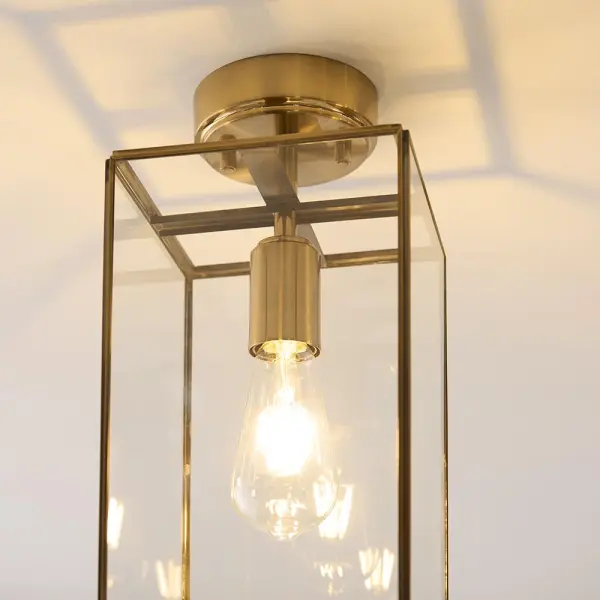 Hammond Brushed Brass & Glass Flush Fitting