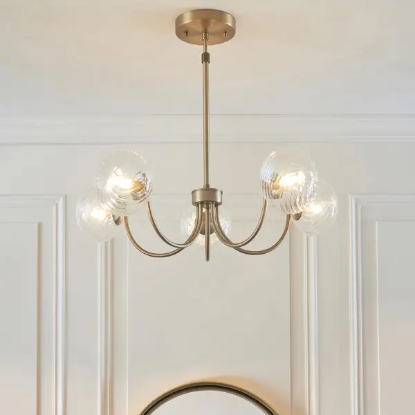 Hague Antique Brass 5 Light Ceiling Pendant
