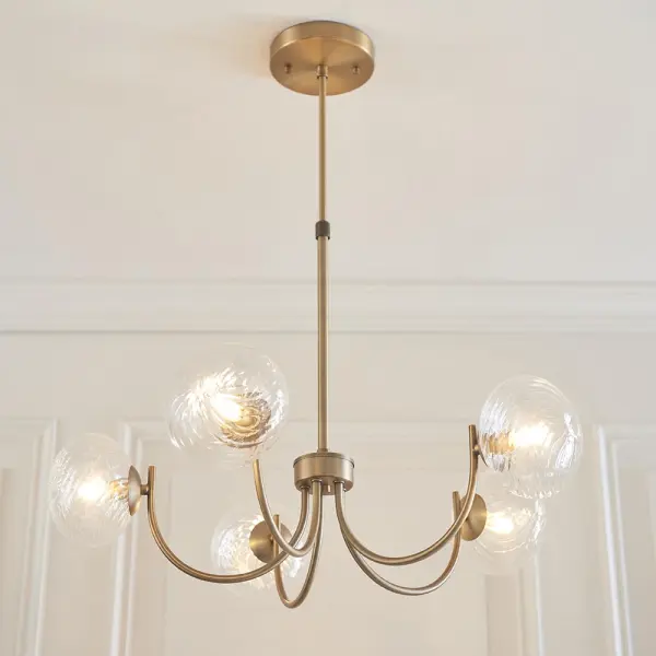 Hague Antique Brass 5 Light Ceiling Pendant