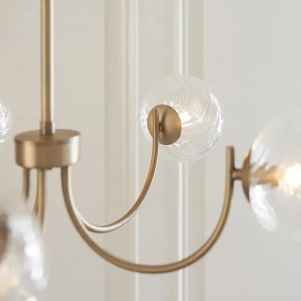 Hague Antique Brass 5 Light Ceiling Pendant