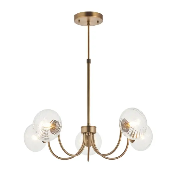 Hague Antique Brass 5 Light Ceiling Pendant