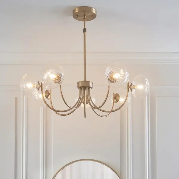 Hague Antique Brass 7 Light Ceiling Pendant