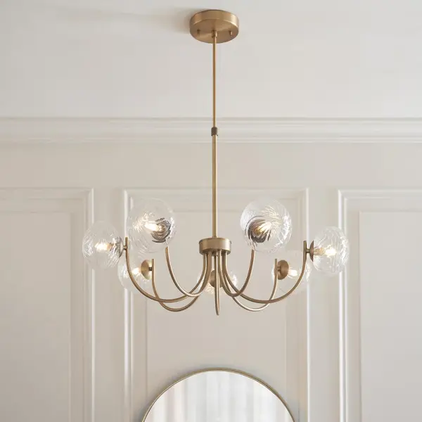 Hague Antique Brass 7 Light Ceiling Pendant