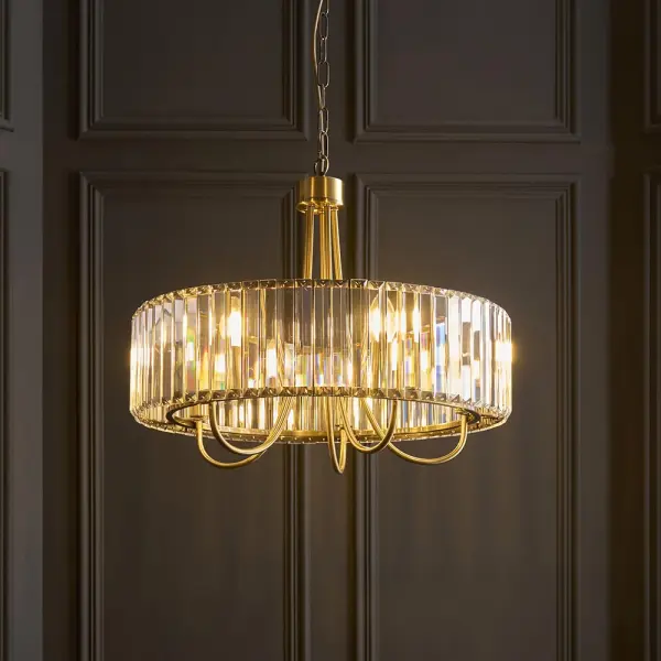Visconti Antique Brass 5 Light Pendant