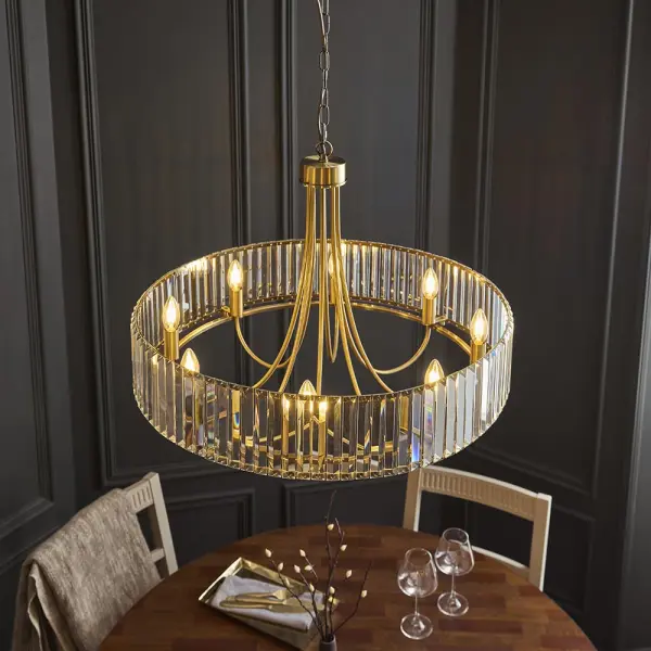 Visconti Antique Brass 8 Light Pendant