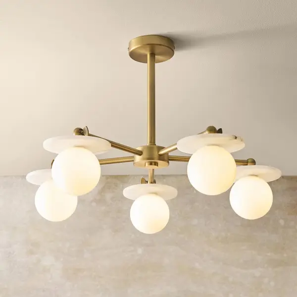 Cerchio 5 Light Semi Flush Fitting