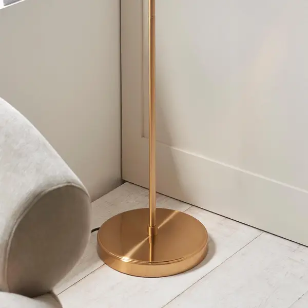 Ashcroft Brass Floor Lamp with Clear Glass Shade