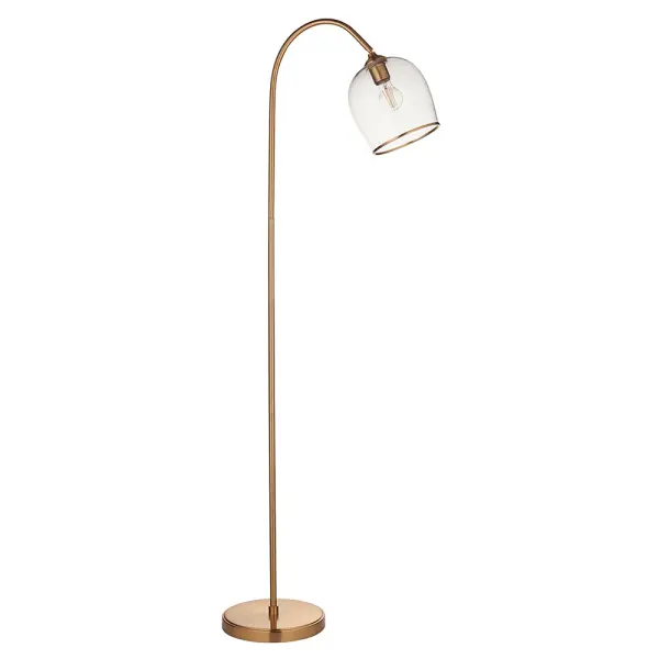 Ashcroft Brass Floor Lamp with Clear Glass Shade