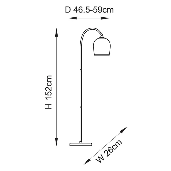Ashcroft Brass Floor Lamp with Clear Glass Shade