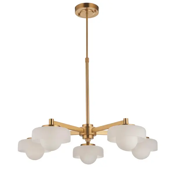 Boss 5 Light Ceiling Fitting in Brushed Brass