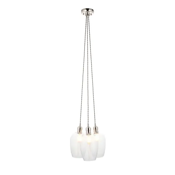Mia Polished Nickel 3 Light Cluster Pendant with Clear Glass Shades