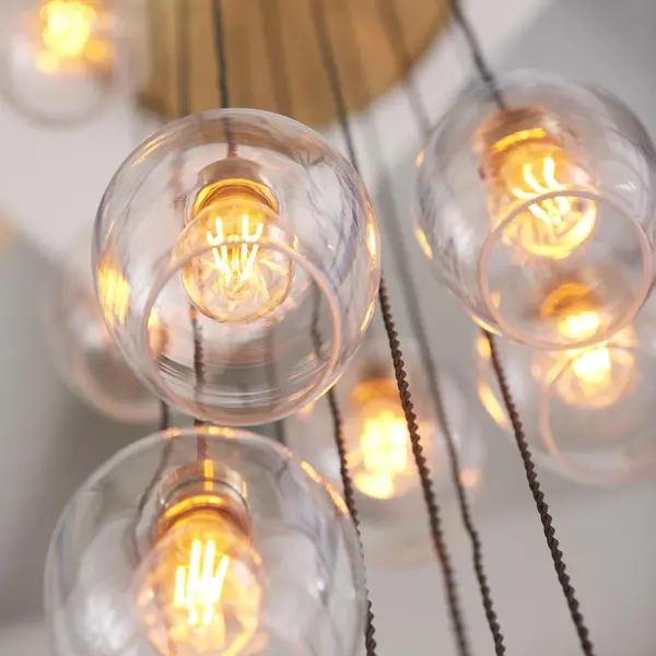 Millie Antique Brass 13 Light Pendant with Clear Glass Shades