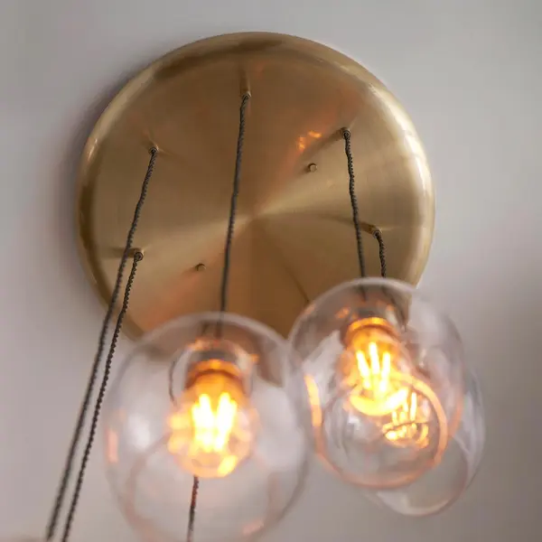 Millie Antique Brass 7 Light Pendant with Clear Glass Shades