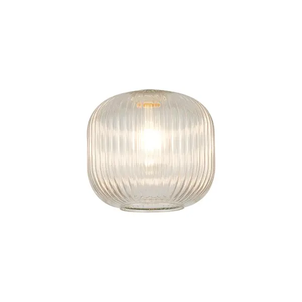 Meel 20cm Pumpkin Clear Ribbed Glass