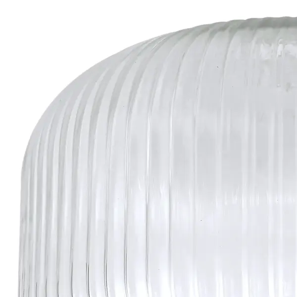 Meel 20cm Pumpkin Clear Ribbed Glass