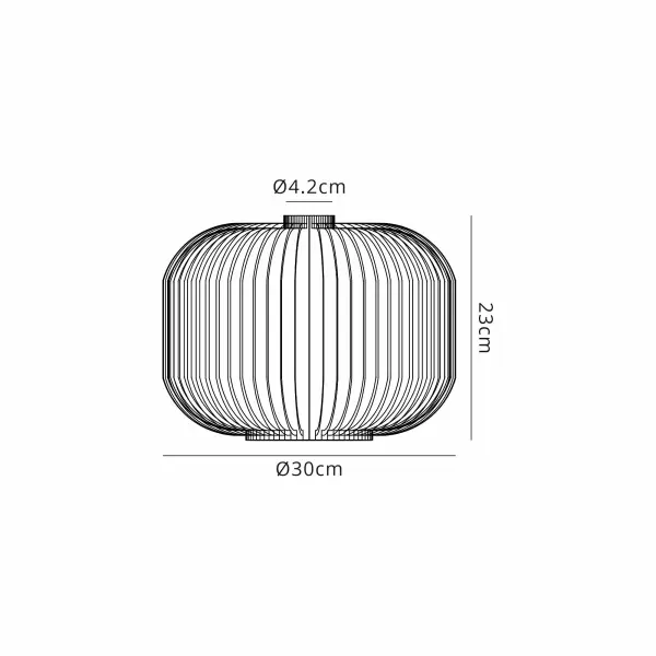 Meel 30cm Pumpkin Clear Ribbed Glass