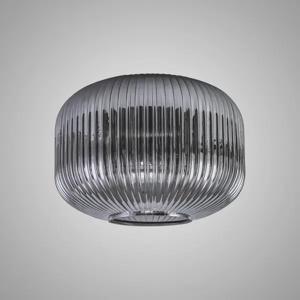 Meel 30cm Pumpkin Smoked Ribbed Glass