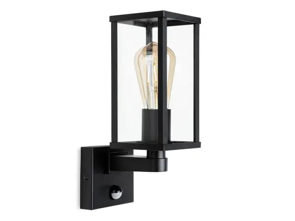 Dakota Black Outdoor Lantern with PIR Sensor
