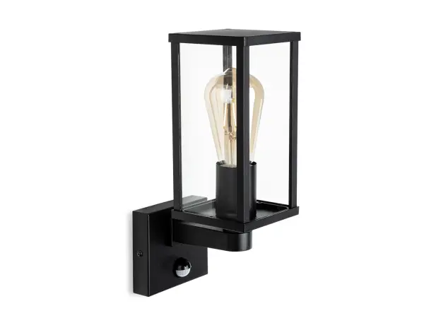 Dakota Black Outdoor Lantern with PIR Sensor