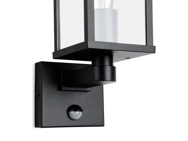 Dakota Black Outdoor Lantern with PIR Sensor