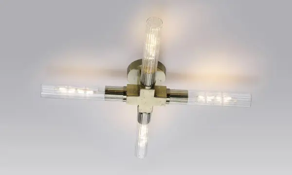 Dee 4 Light Antique Brass Bathroom Ceiling Fitting IP44