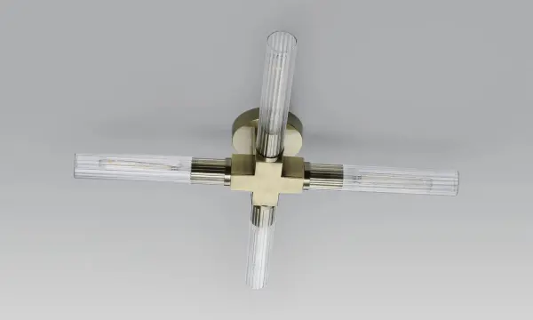 Dee 4 Light Antique Brass Bathroom Ceiling Fitting IP44