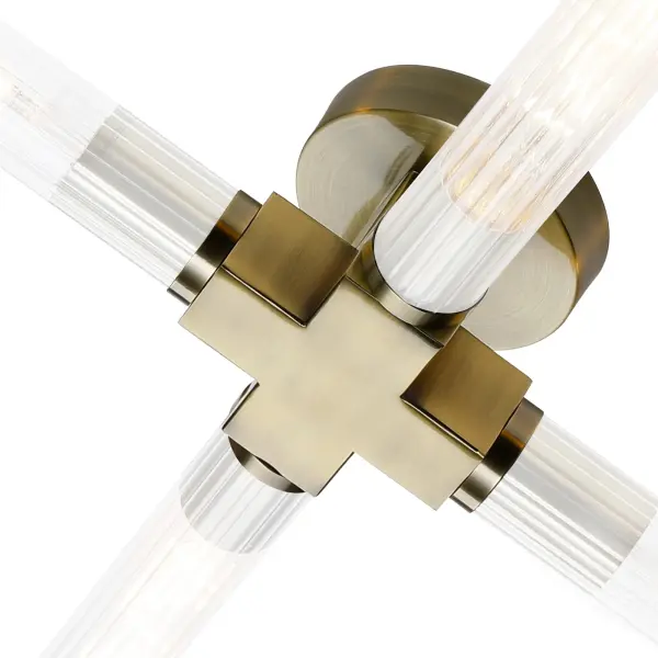 Dee 4 Light Antique Brass Bathroom Ceiling Fitting IP44