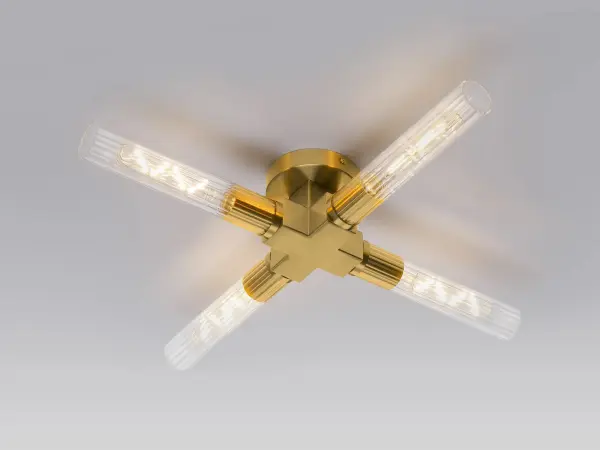 Dee 4 Light Gold Bathroom Ceiling Fitting IP44
