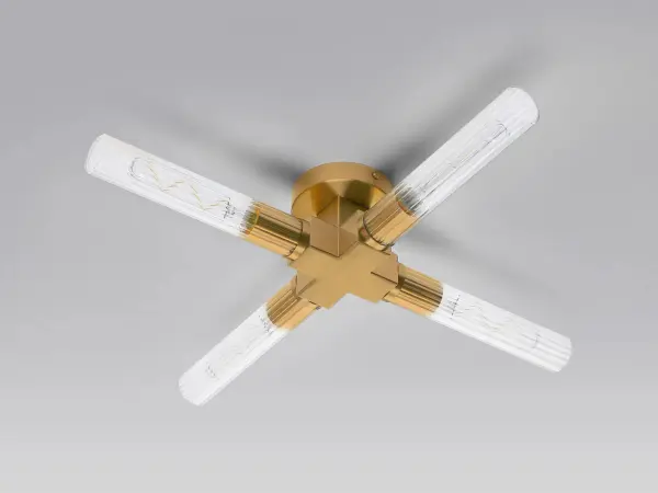 Dee 4 Light Gold Bathroom Ceiling Fitting IP44
