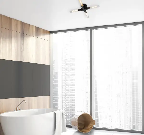 Dee 4 Light Satin Black Bathroom Ceiling Fitting IP44