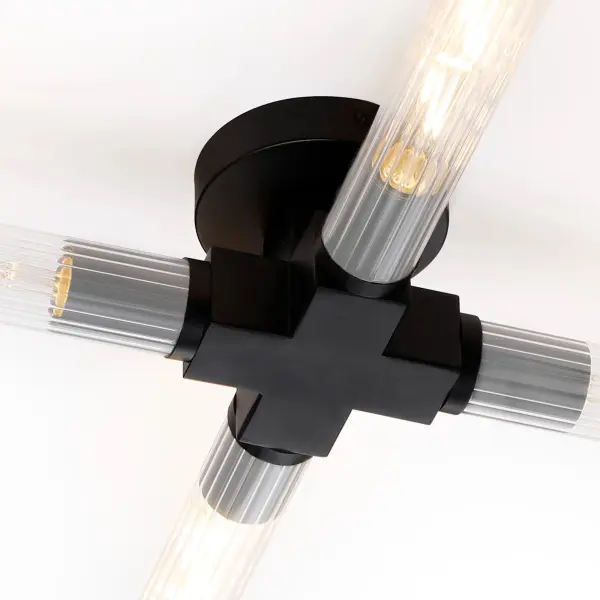 Dee 4 Light Satin Black Bathroom Ceiling Fitting IP44