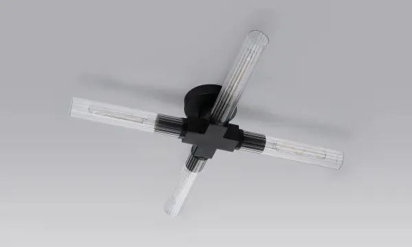 Dee 4 Light Satin Black Bathroom Ceiling Fitting IP44