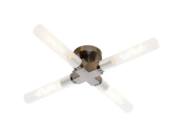 Dee 4 Light Satin Nickel Bathroom Ceiling Fitting IP44