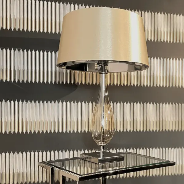 Dior Amber Glass Table Lamp c/w Shade