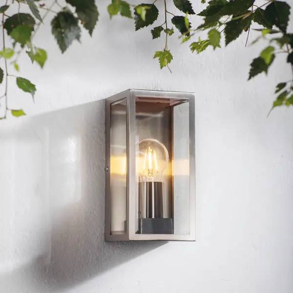 Oxford Brushed Silver Wall Light IP44
